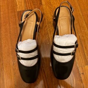 Sezane Patent Leather Slingback Pumbs